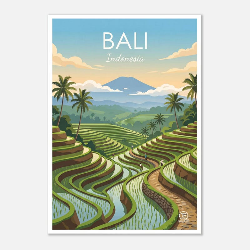 Bali Rice Terraces travel art print