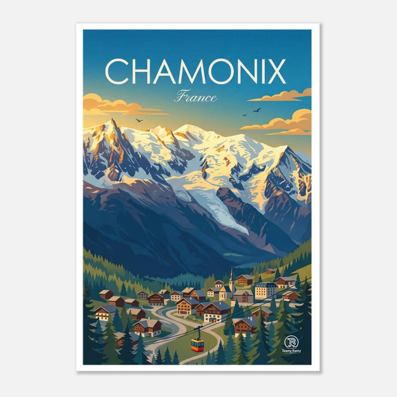 Chamonix travel art print