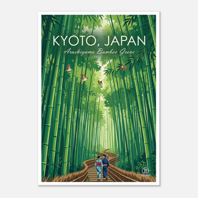 Kyoto Bamboo Grove travel art print