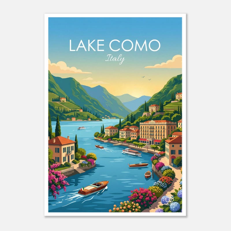 Lake Como travel art print