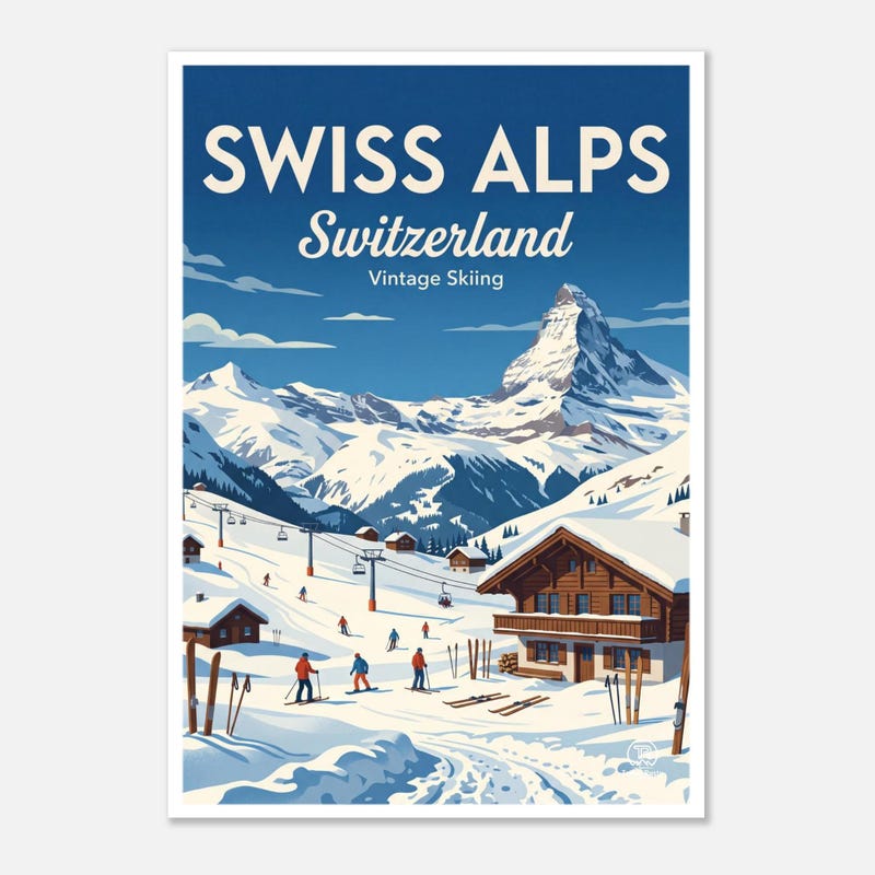 Swiss Alps travel art print