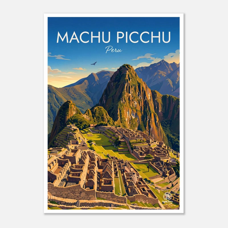 Machu Picchu travel art print
