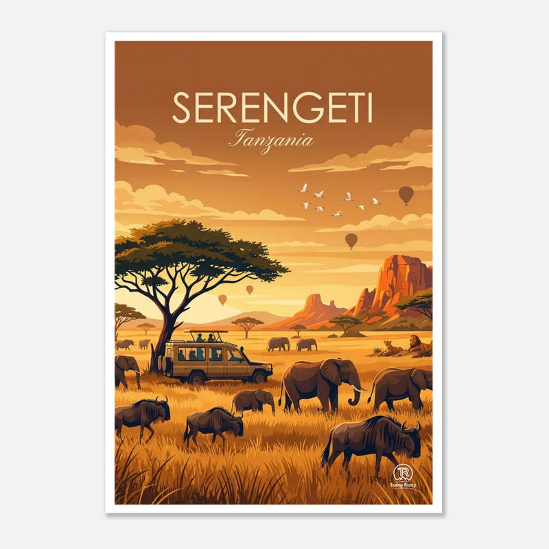Serengeti travel art print