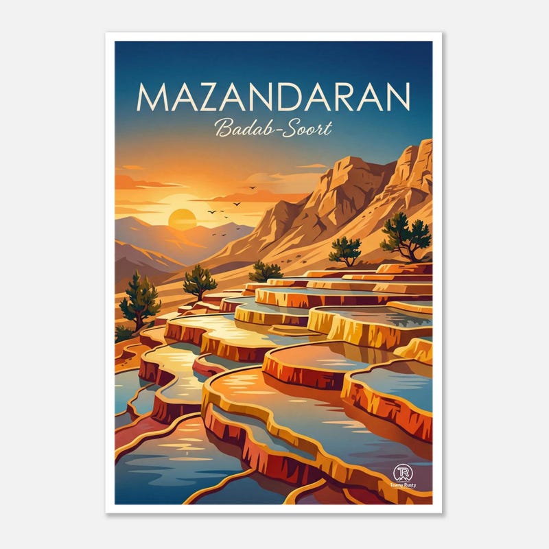 Badab-e Surt travel art print