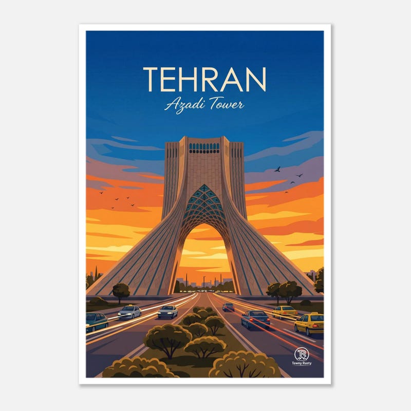 Azadi Tower travel art print