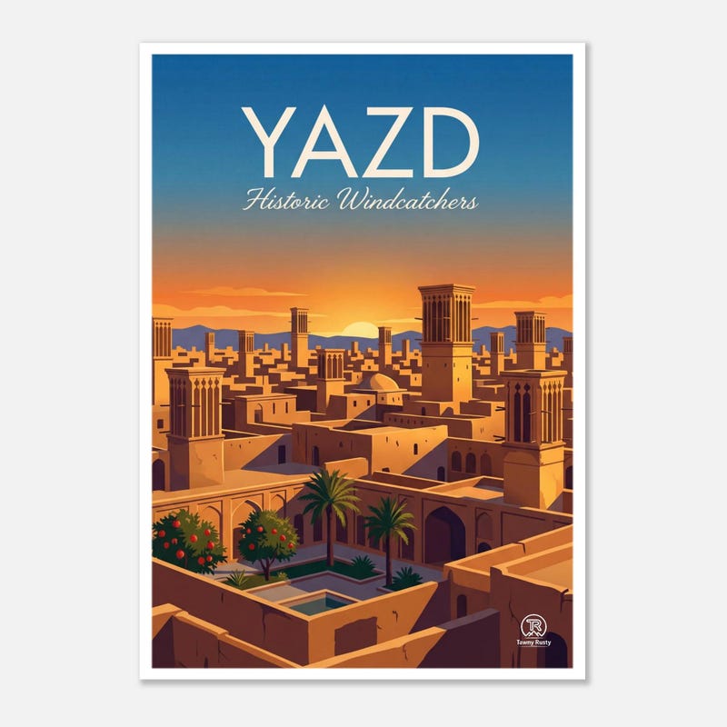 Yazd Windcatchers travel art print
