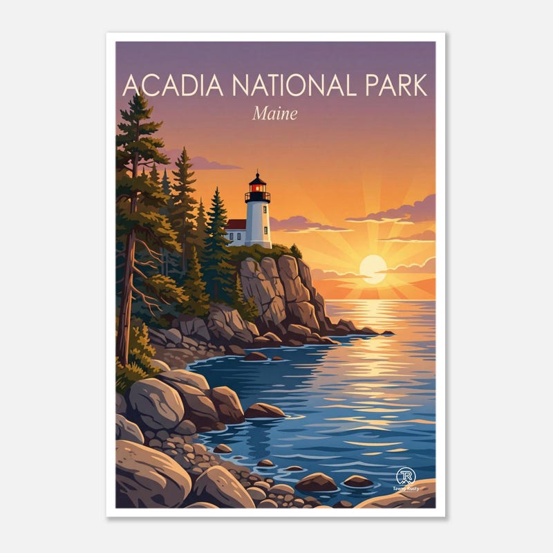 Acadia National Park travel art print