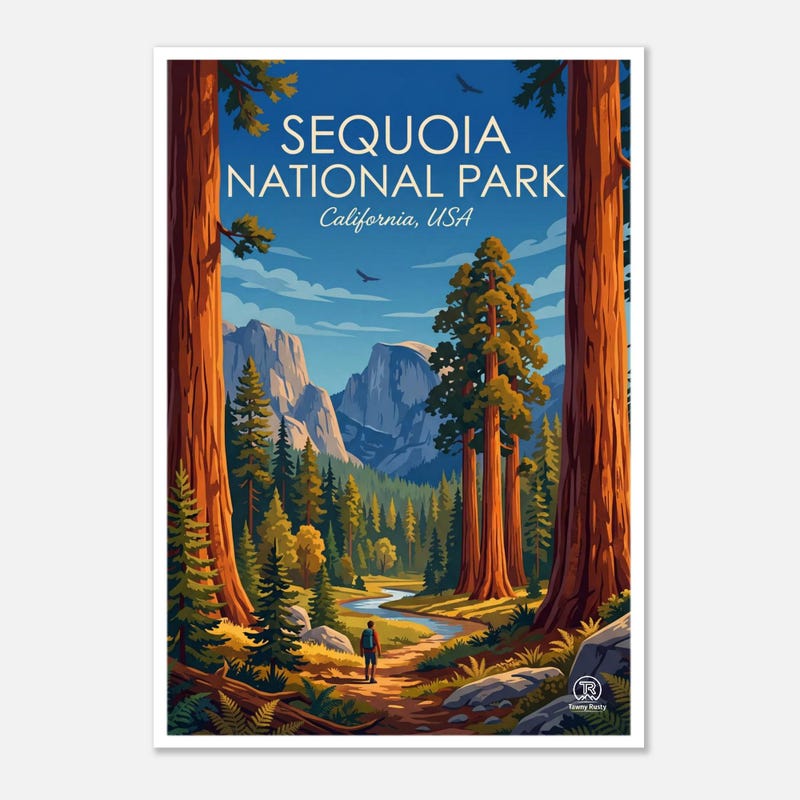 Sequoia National Park travel art print