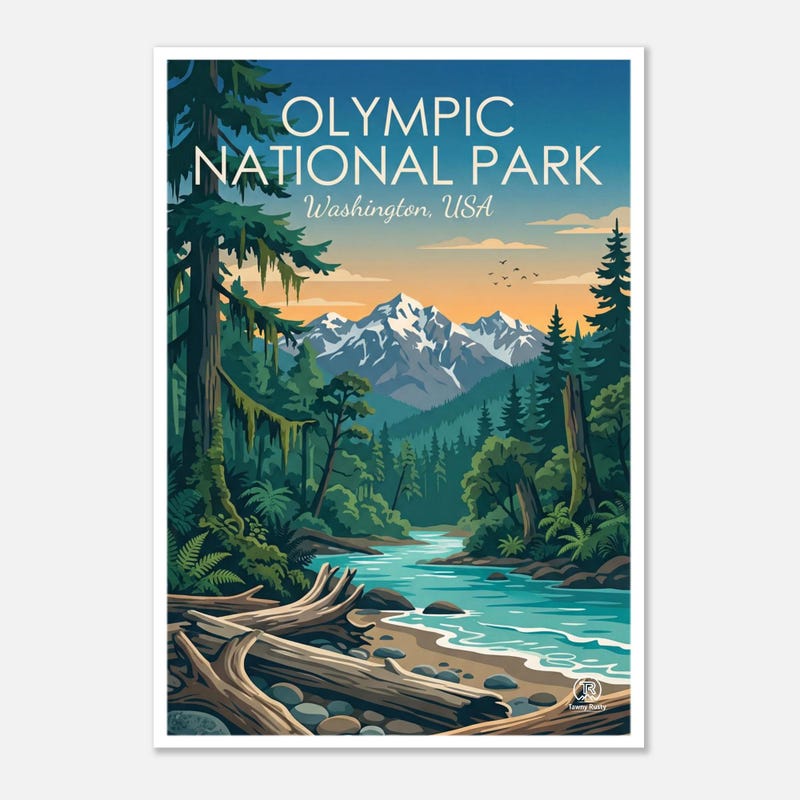 Olympic National Park travel art print