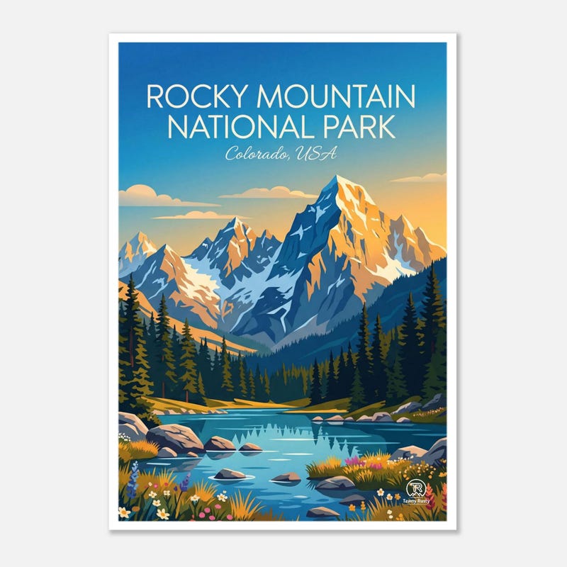 Rocky Mountain National Park travel art print