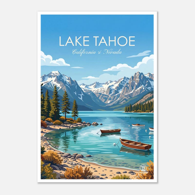 Lake Tahoe travel art print