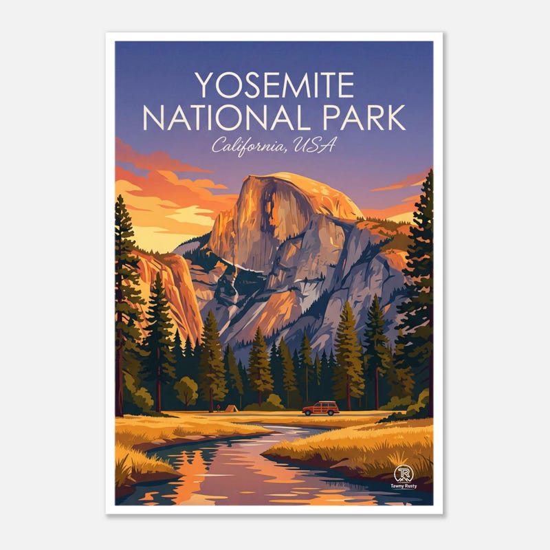 Yosemite travel art print
