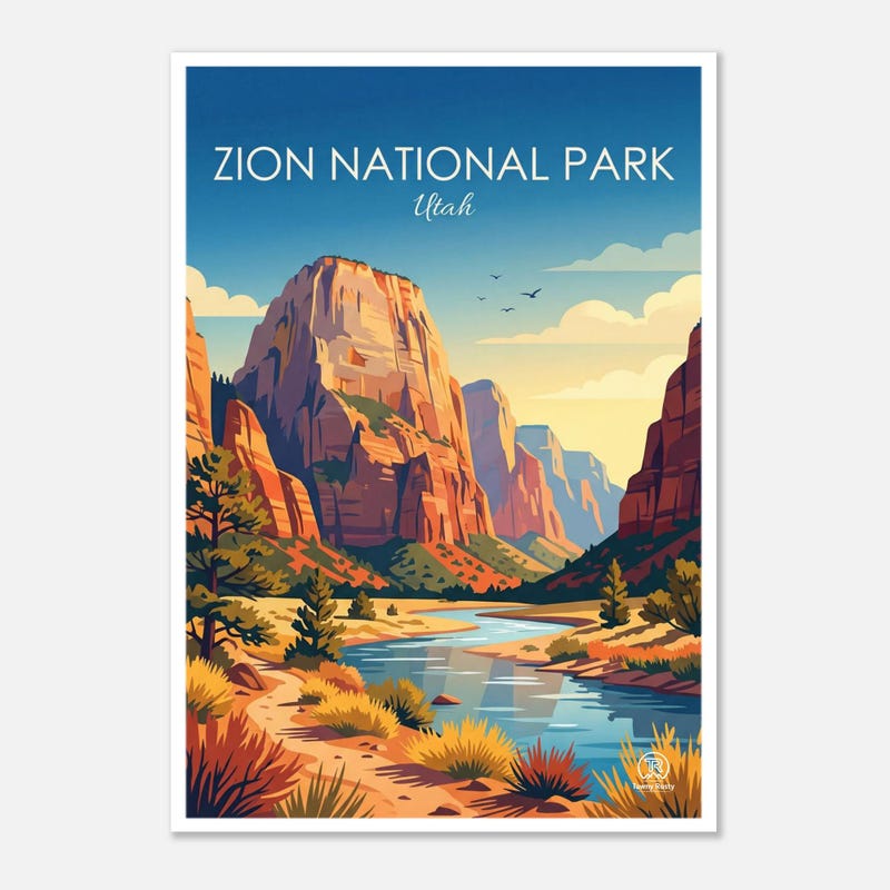 Zion National Park travel art print