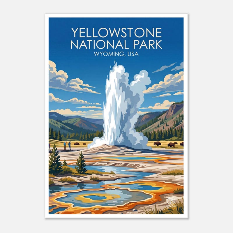 Yellowstone travel art print